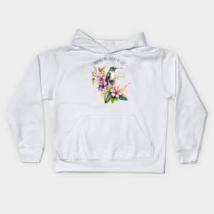 Watercolor Hummingbird | Motivational Quotes Kids Hoodie